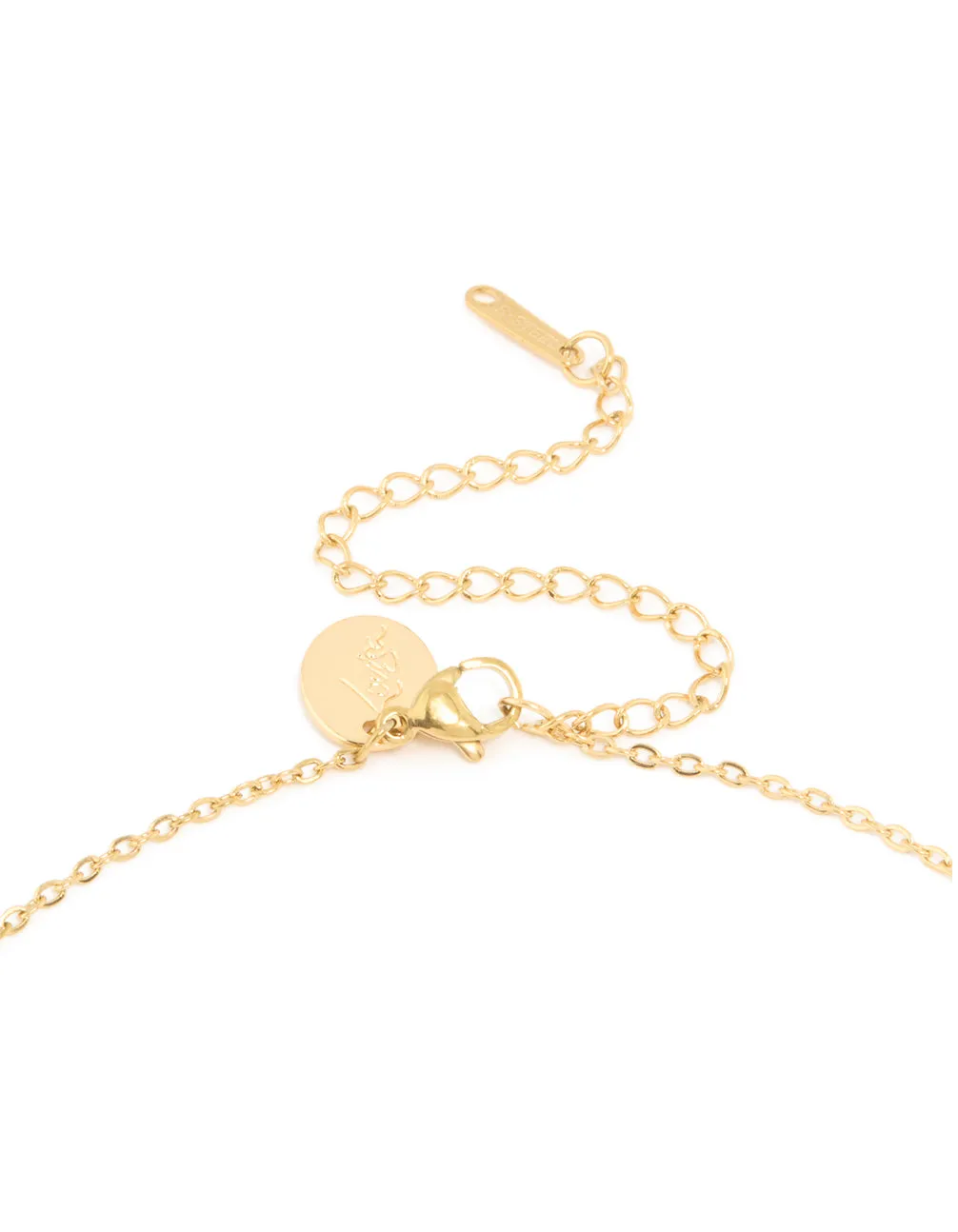 Waterproof Gold Plated Stainless Steel Cubic Zirconia Mini Pavé Letter M Necklace sold by lovisa product image thumbnail 3