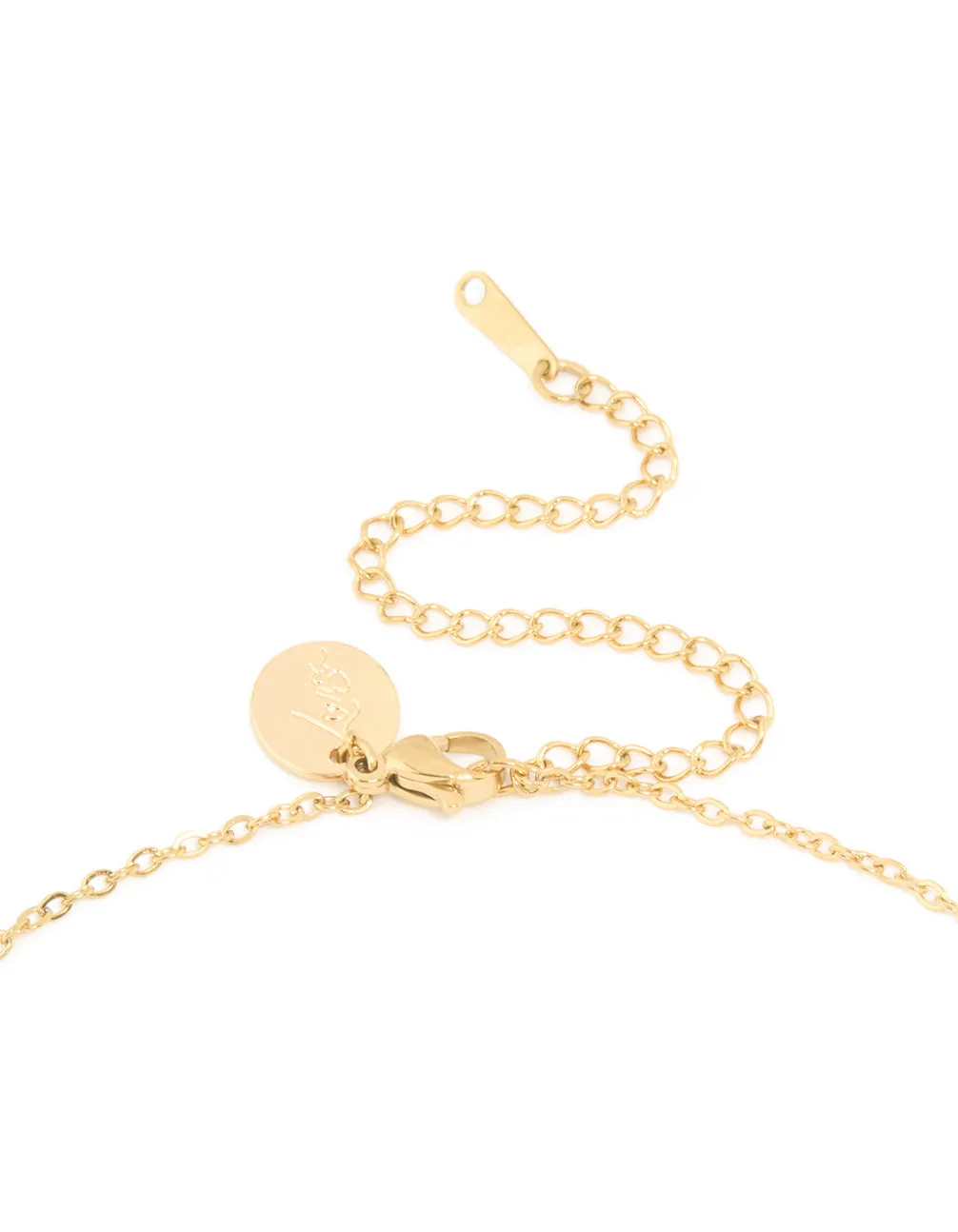 Waterproof Gold Plated Stainless Steel Cubic Zirconia Mini Pavé Letter L Necklace sold by lovisa product image thumbnail 3