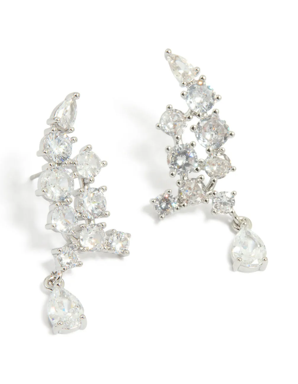Silver Cubic Zirconia Drop Earrings sold by lovisa