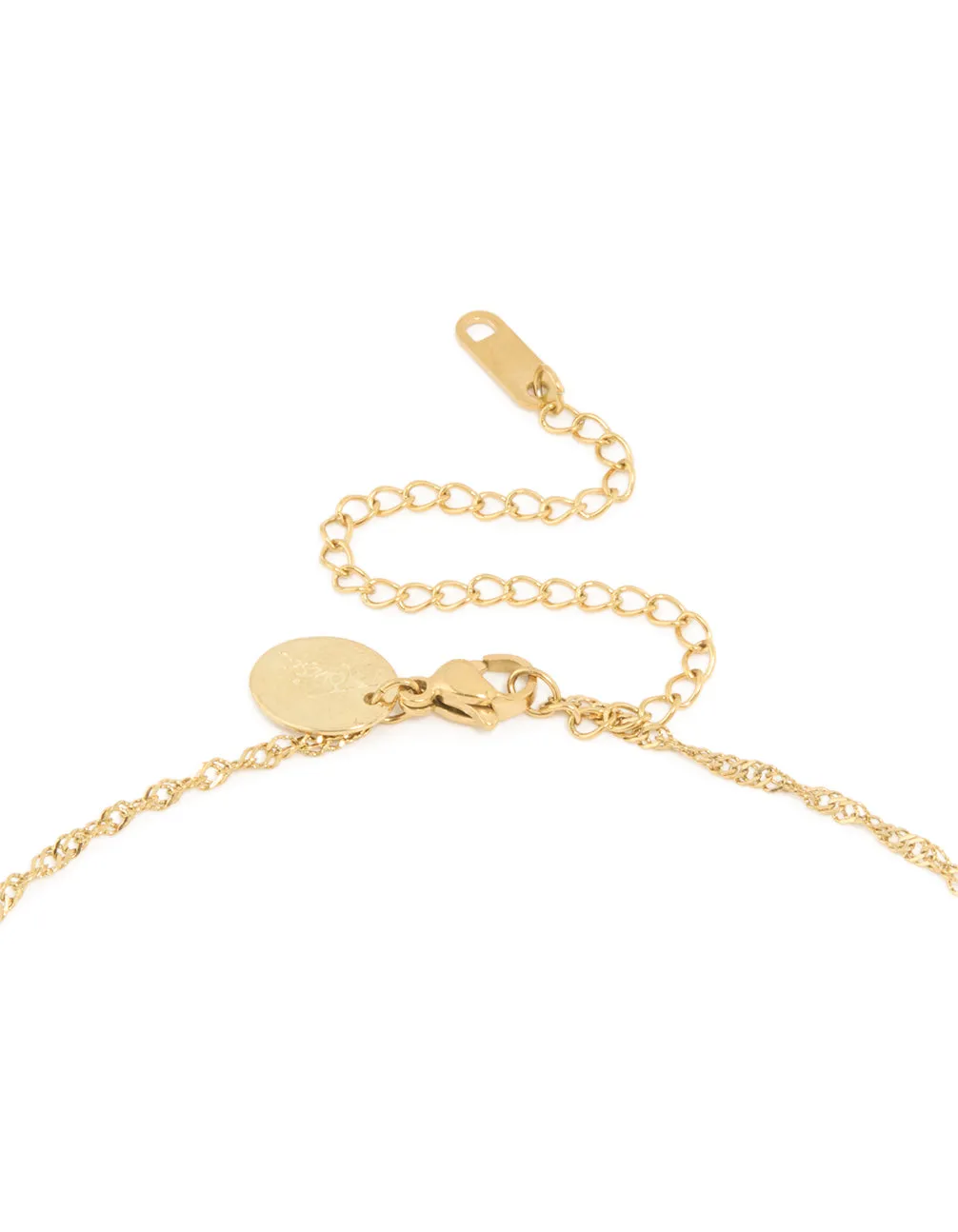 Waterproof Gold Plated Stainless Steel Virgo Tab Necklace sold by lovisa product image thumbnail 3