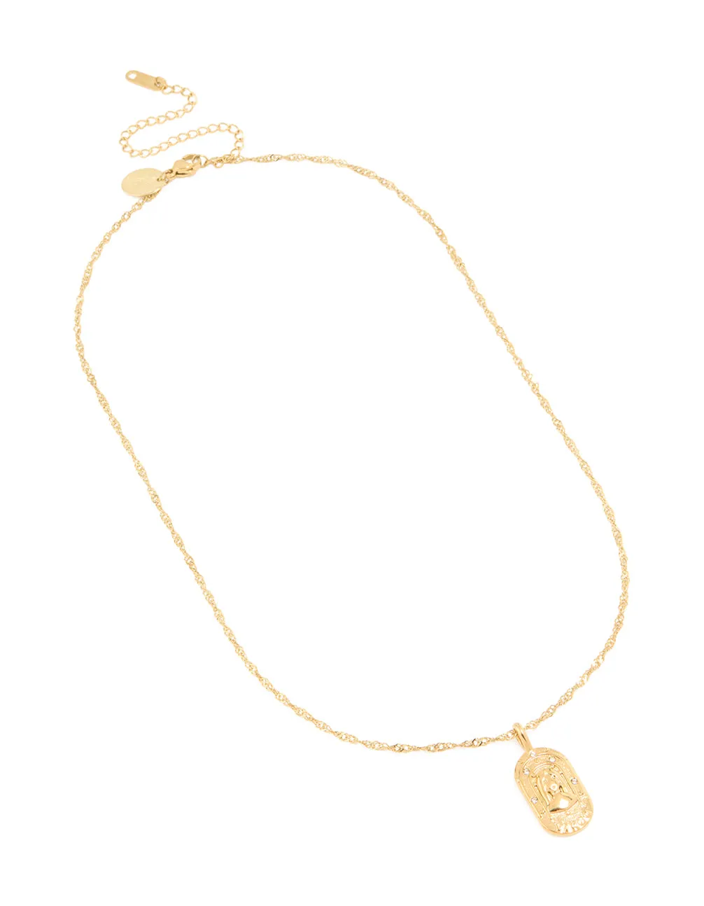 Waterproof Gold Plated Stainless Steel Virgo Tab Necklace sold by lovisa product image thumbnail 2