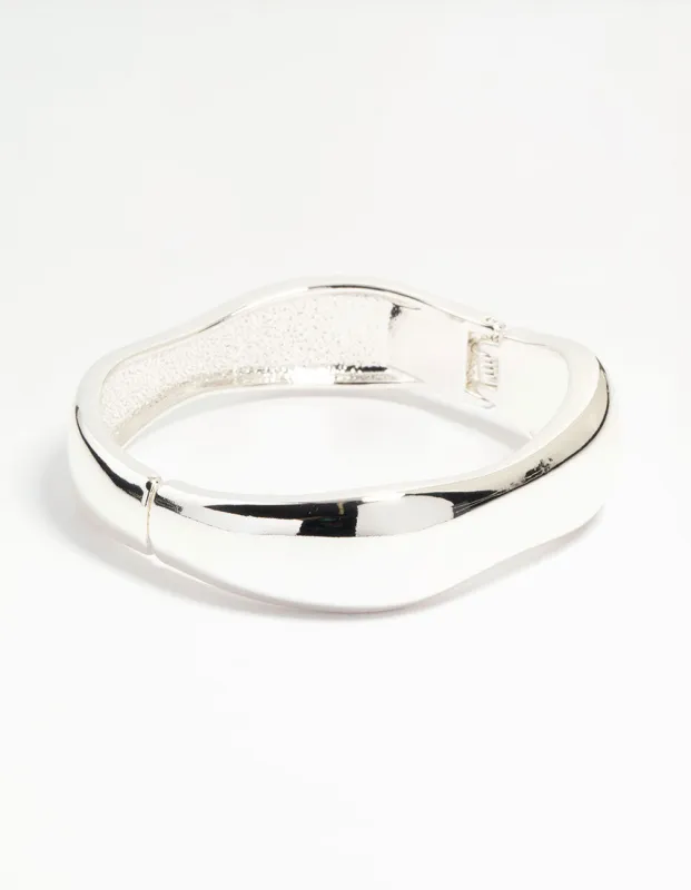 Silver Thin Wrist Hinged Bangle sold by lovisa