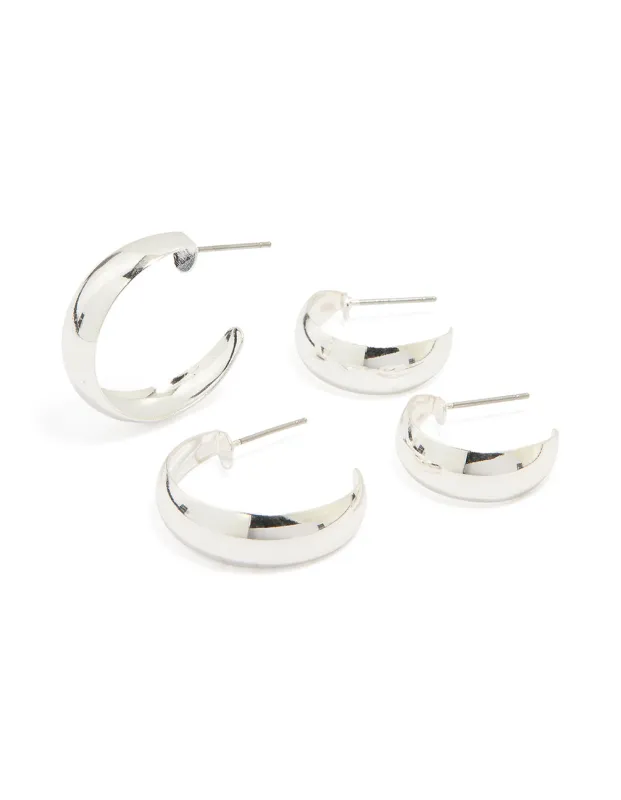Silver Teardrop & Round Hoop Earrings 2-Pack sold by lovisa