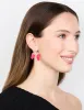 Gold Pearl & Pink Bow Chain Drop Earrings sold by lovisa
