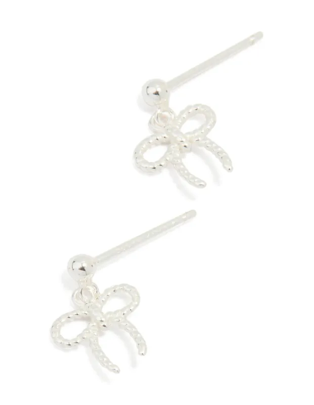 Sterling Silver Bow Drop Earrings sold by lovisa