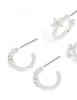 Silver Diamante Star & Smooth Hoop Earrings 3-Pack sold by lovisa