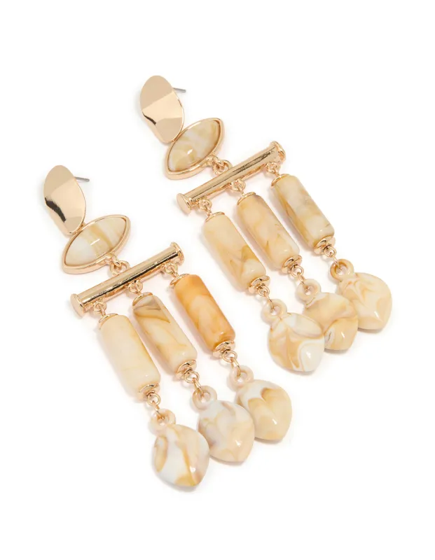 Acrylic Triangular Mixed Beaded Drop Earrings sold by lovisa