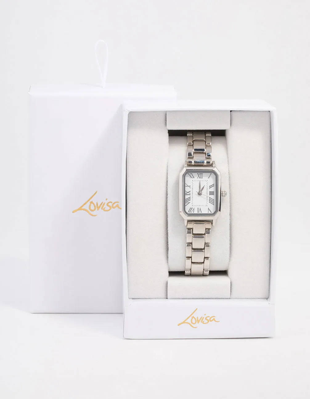 Silver Rectangle Roman Numeral Watch sold by lovisa product image thumbnail 3