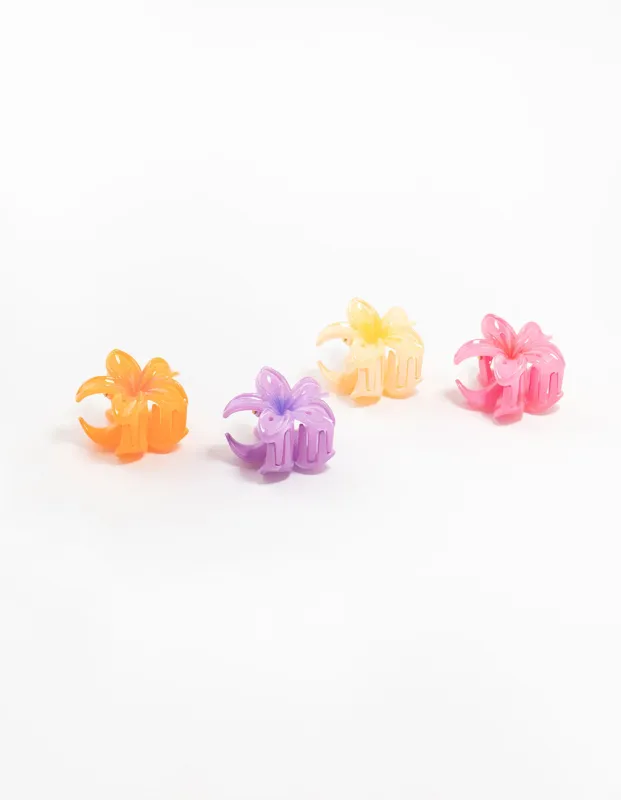Mini Colourful Hibiscus Claw Clips 4-Pack sold by lovisa