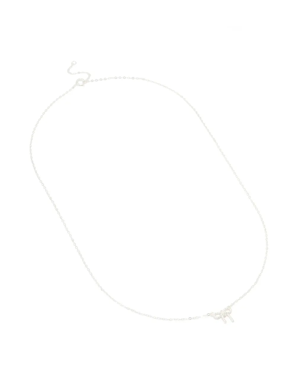 Sterling Silver Textured Bow Necklace sold by lovisa product image thumbnail 2