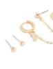 Gold Plated Baguette Huggie & Chain Earrings 4-Pack sold by lovisa