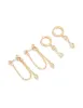 Gold Plated Cubic Zirconia Drop & Chain Earrings 2-Pack sold by lovisa