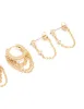 Gold Plated Cubic Zirconia & Huggie Chain Earrings 4-Pack sold by lovisa