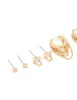 Gold Plated Cubic Zirconia & Huggie Chain Earrings 4-Pack sold by lovisa