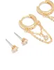 Gold Plated Cubic Zirconia Huggie Chain & Stud Earrings 2-Pack sold by lovisa
