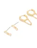 Gold Plated Cubic Zirconia Stud & Chain Huggie Earrings 4-Pack sold by lovisa