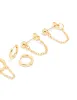 Gold Plated Cubic Zirconia Stud & Chain Huggie Earrings 4-Pack sold by lovisa
