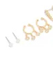 Gold Plated Cubic Zirconia & Pearl Huggie Earrings 4-Pack sold by lovisa