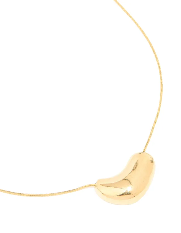 Waterproof Gold Plated Stainless Steel Pebble Pendant Necklace sold by lovisa