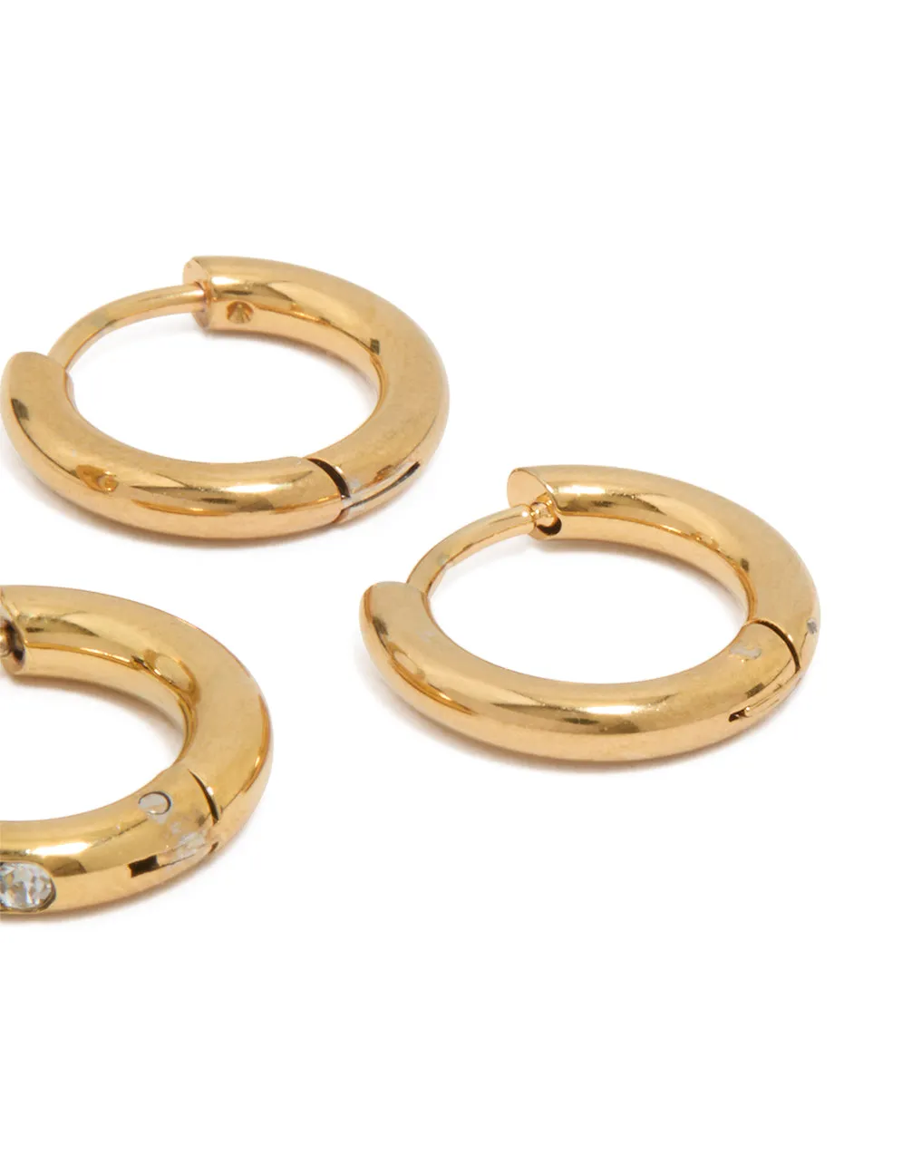 Waterproof Gold Plated Stainless Steel Chunky Hoop Earrings 2-Pack sold by lovisa product image thumbnail 3