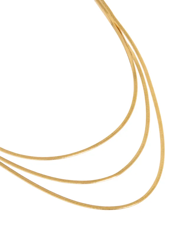 Waterproof Gold Plated Stainless Steel Snake Chain Necklace sold by lovisa