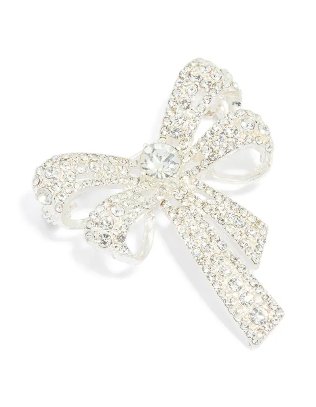 Silver Diamante Bow Brooch sold by lovisa