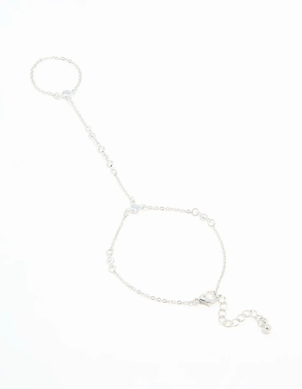 Silver Cubic Zirconia Bezel Hand Chain sold by lovisa