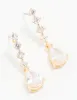 Gold Cubic Zirconia Mini Pear Drop Earrings sold by lovisa
