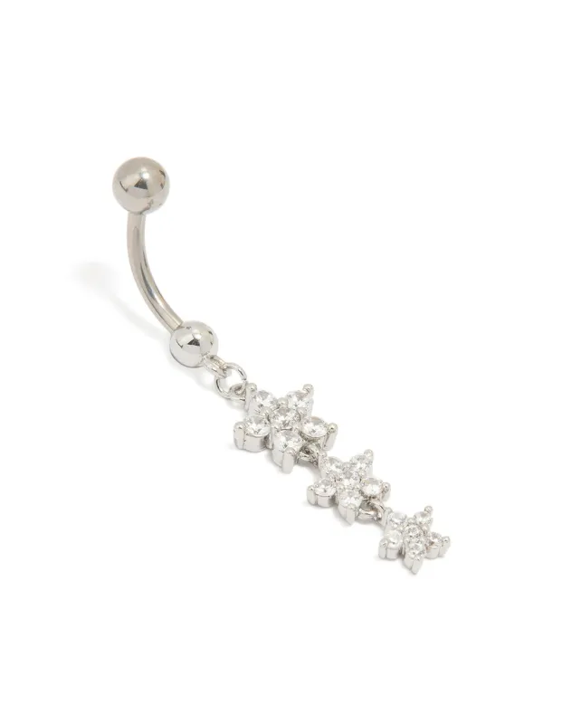 Titanium Cubic Zirconia Butterfly Belly Bar sold by lovisa