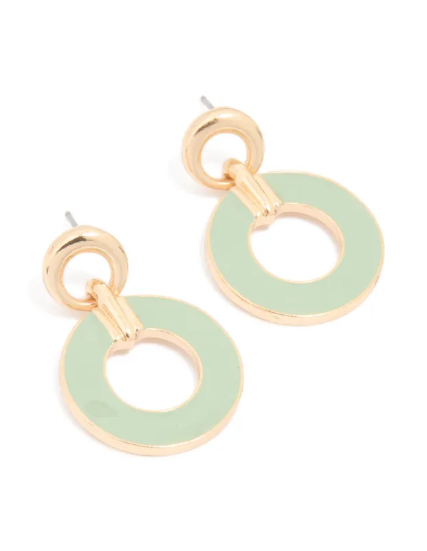 Sage Resin Circle Drop Earrings sold by lovisa