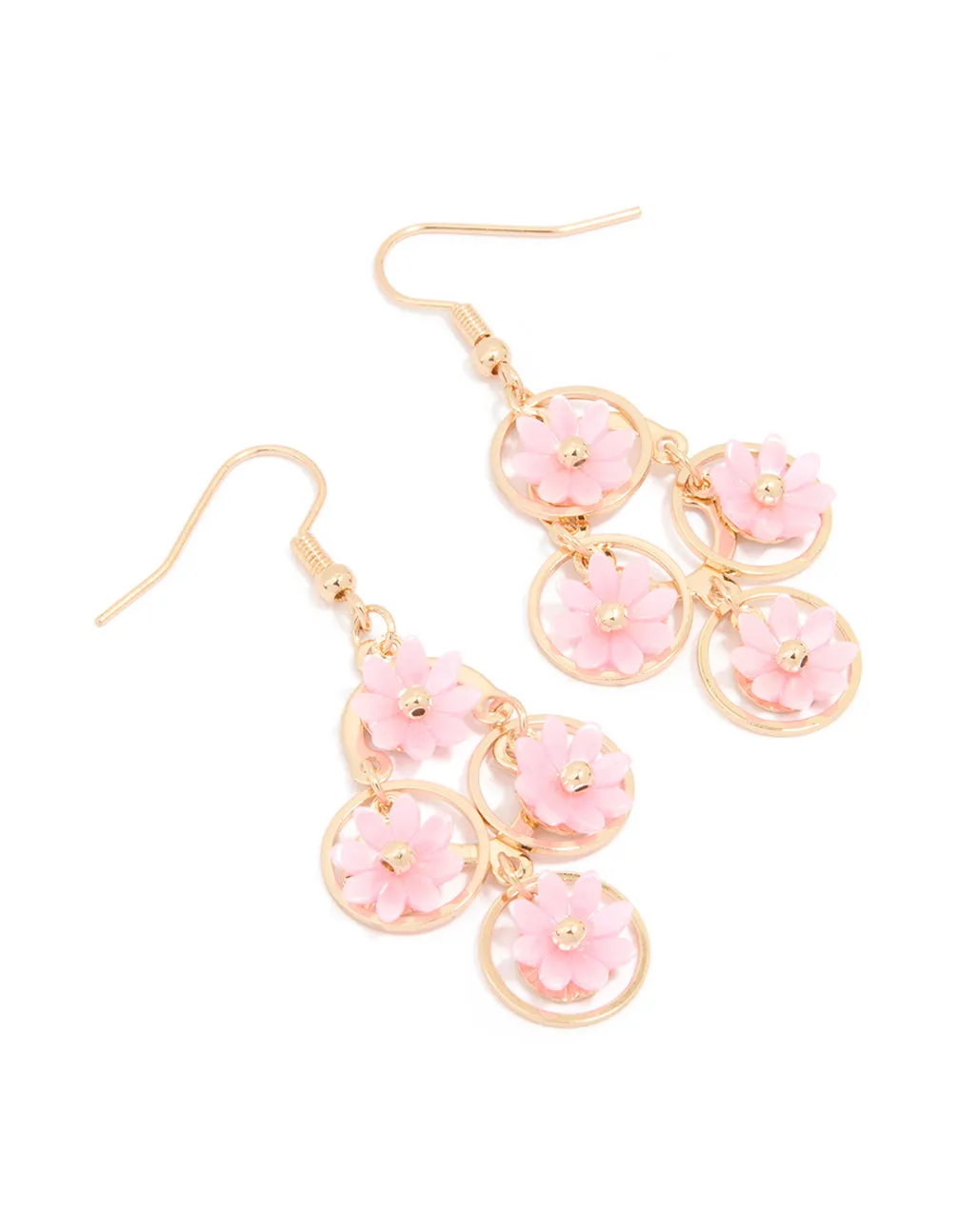 Pink Daisy 4-Flower Drop Earrings sold by lovisa