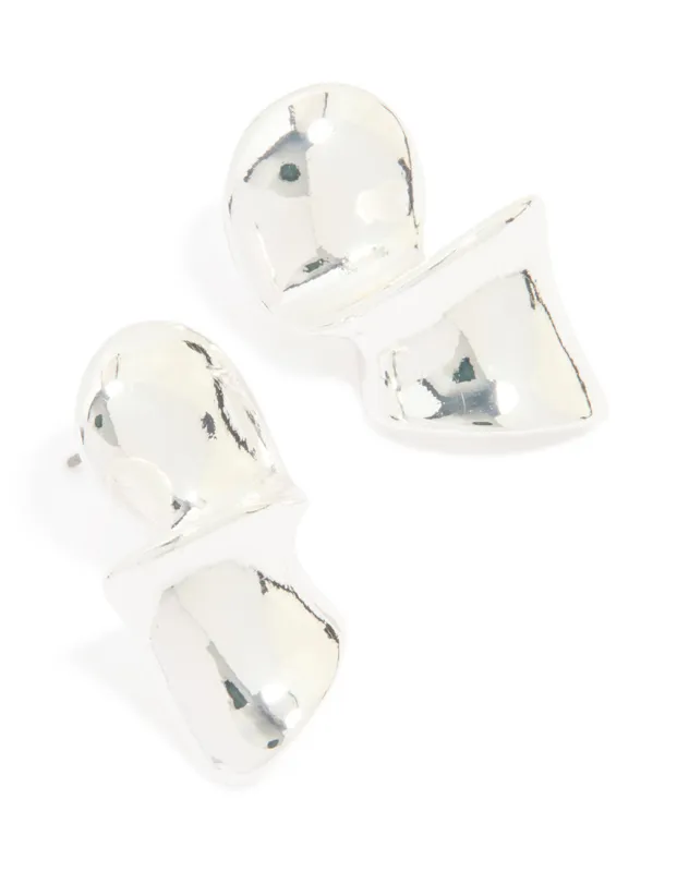 Silver Organic Twisted Stud Earrings sold by lovisa
