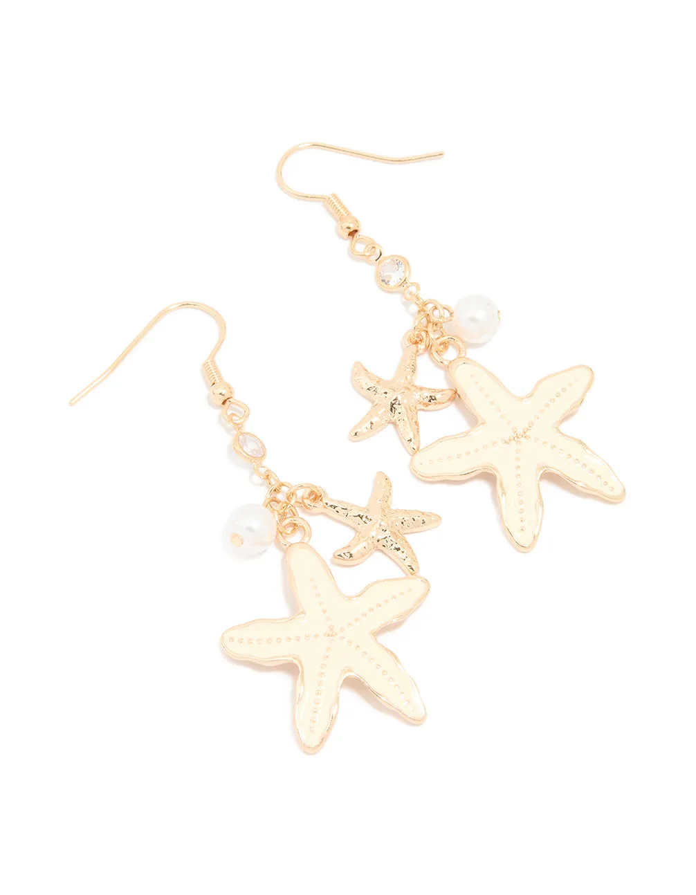 Gold Starfish Charm Earrings sold by lovisa
