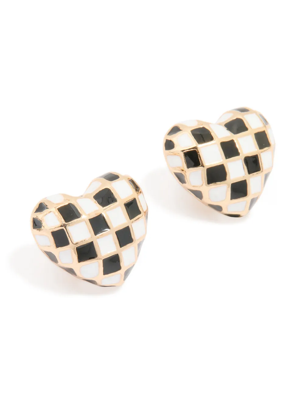 Gold Chess Heart Stud Earrings sold by lovisa