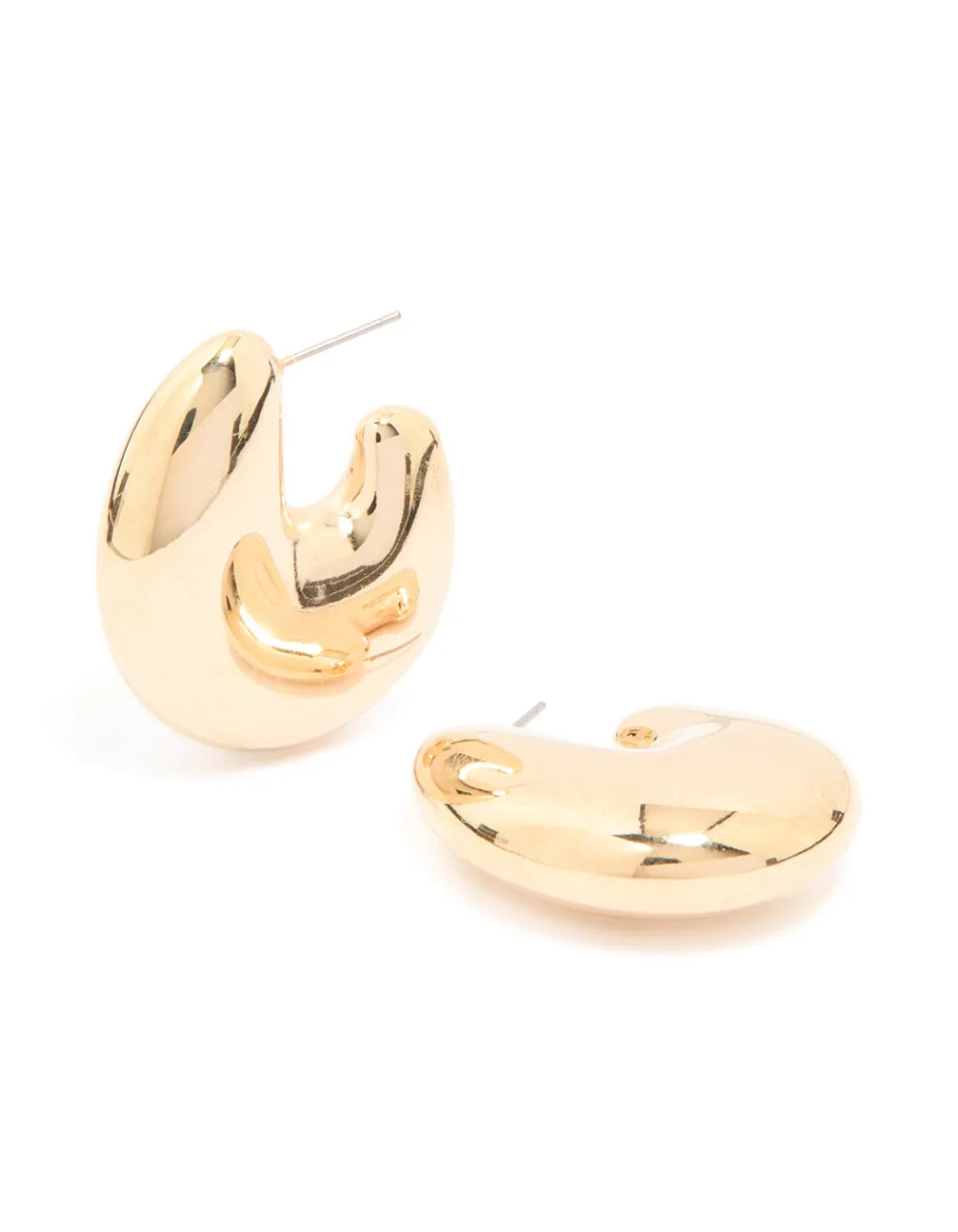 Gold Thick Bubble Hoop Earrings sold by lovisa