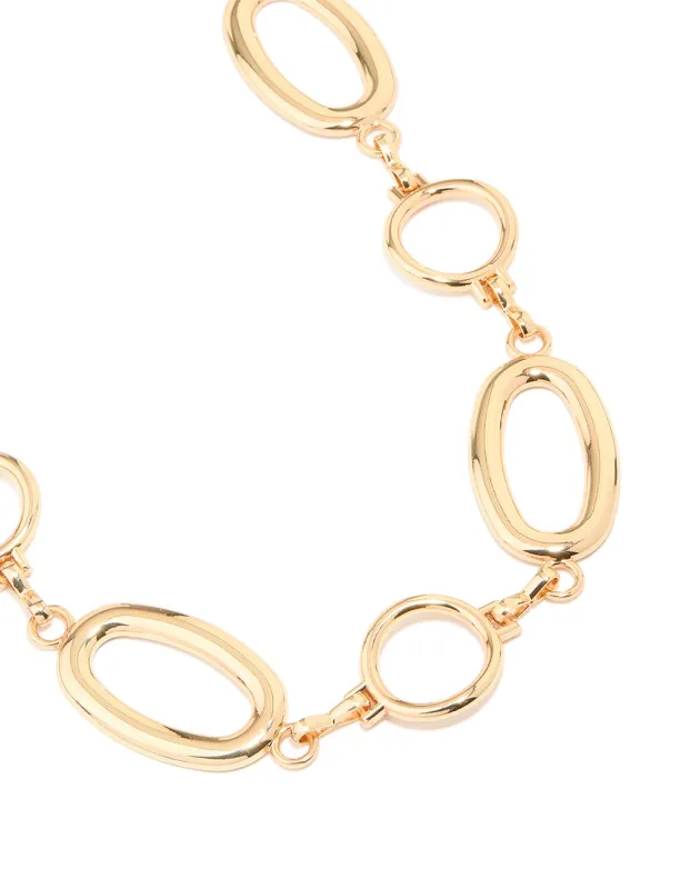 Gold Large Oval & Circle Belt sold by lovisa