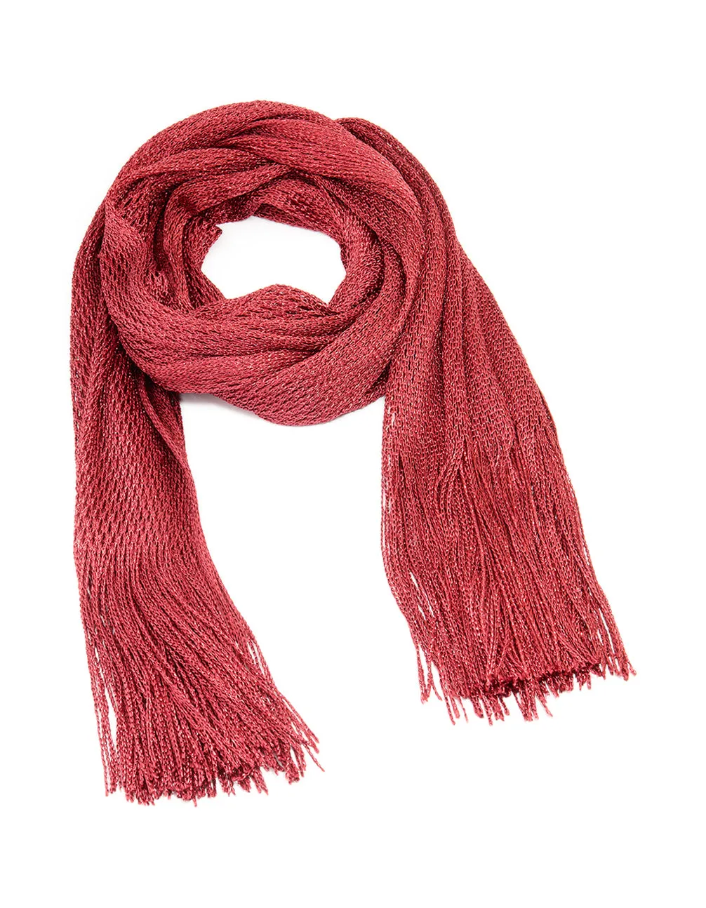 Red Glitter Fabric Draped Scarf sold by lovisa