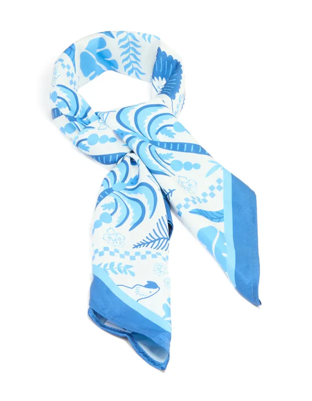 Blue Tropical Print Scarf sold by lovisa