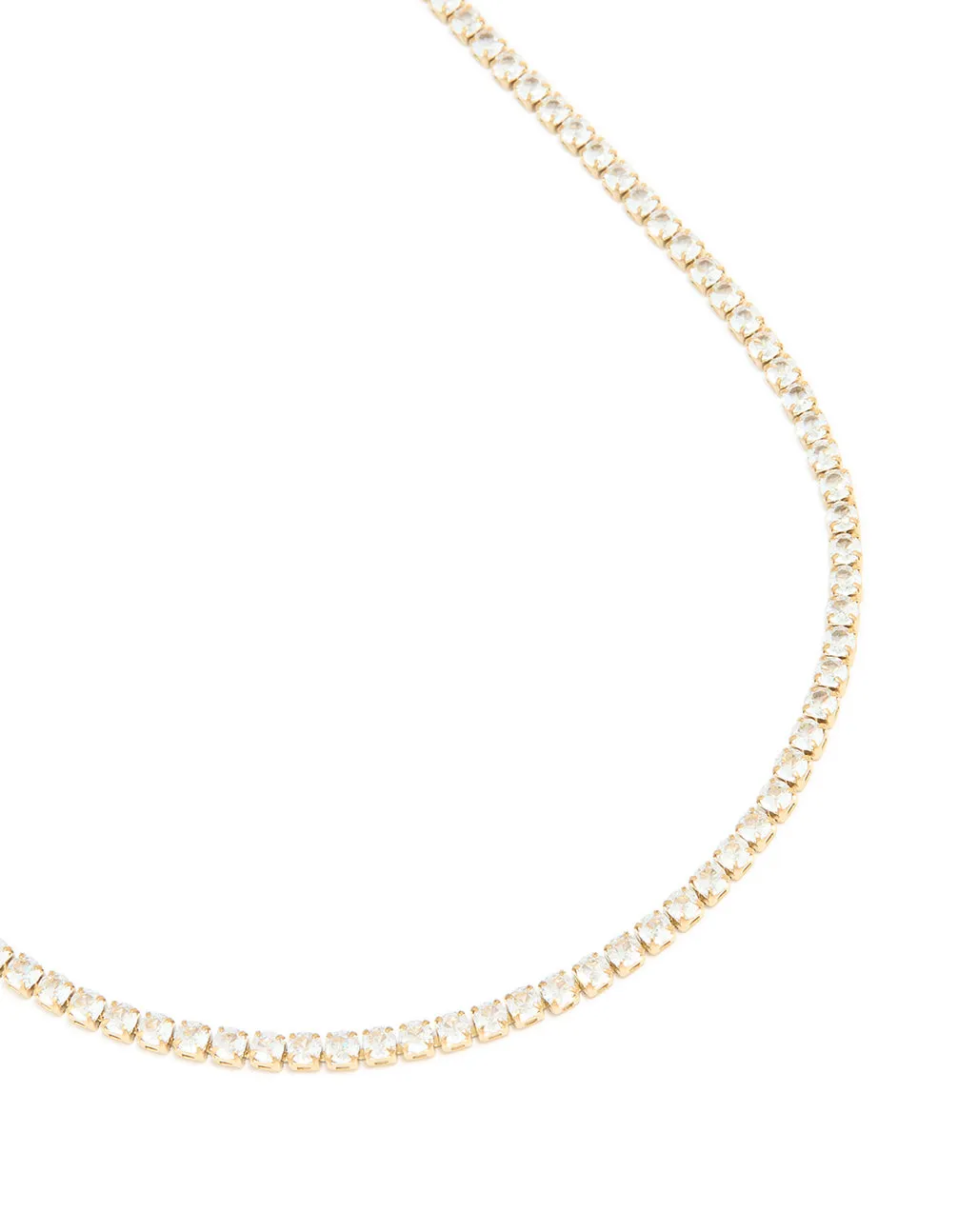 Waterproof Gold Plated Stainless Steel Cubic Zirconia Tennis Necklace sold by lovisa