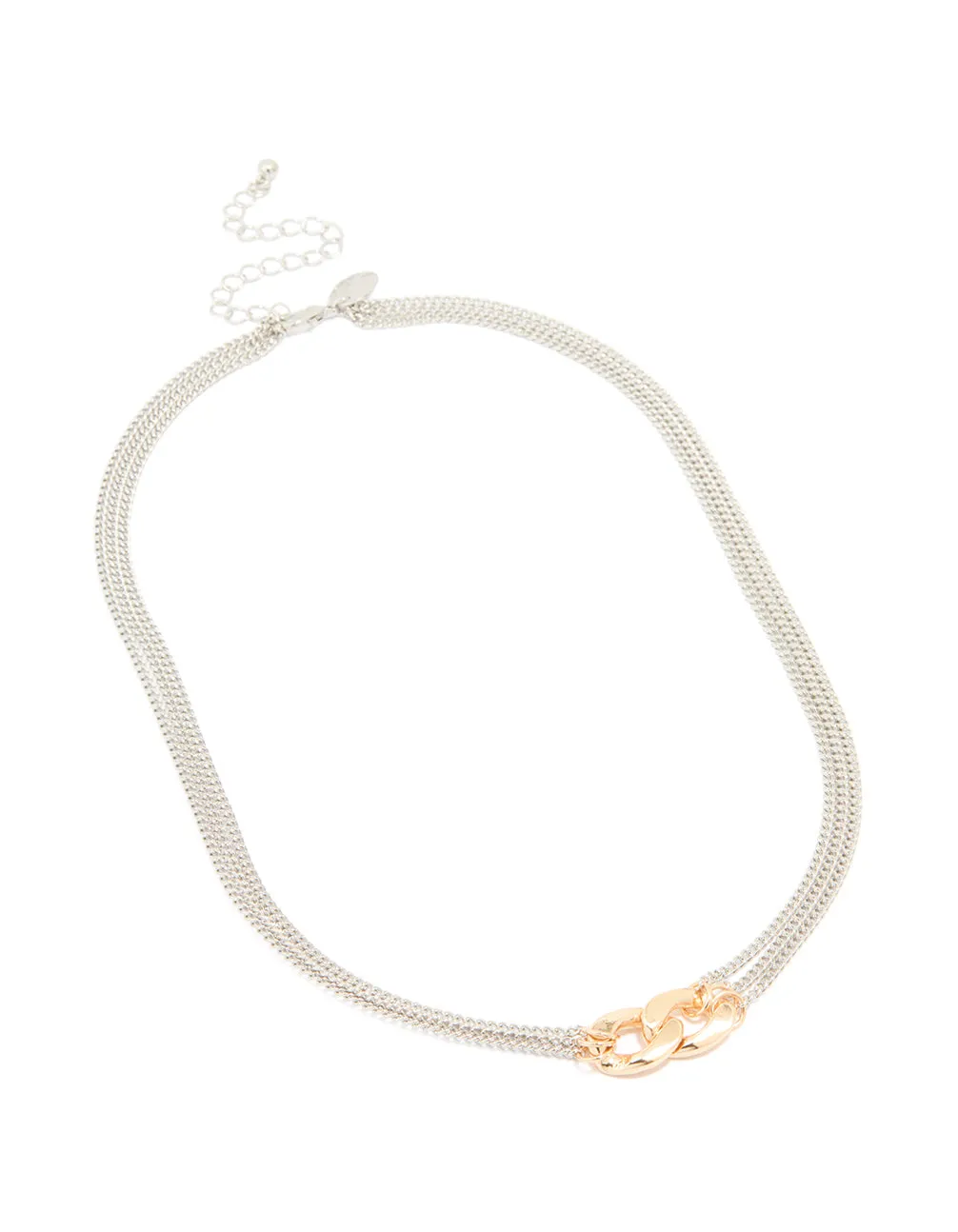 Mixed Metal Layered Chain Pendant Necklace sold by lovisa product image thumbnail 2