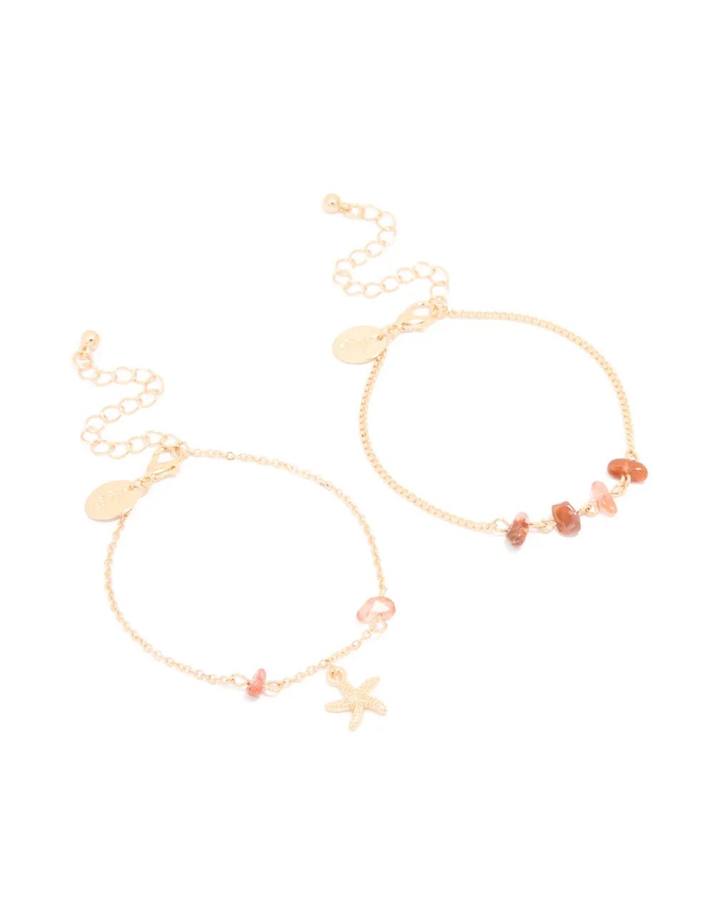 Gold Starfish Chip Bracelets 2-Pack sold by lovisa