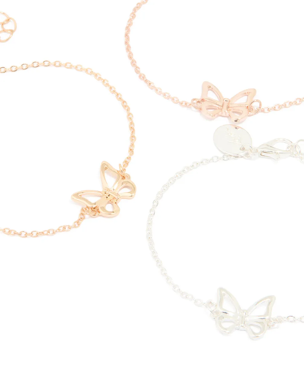 Mixed Metal Butterfly Bracelets 3-Pack sold by lovisa product image thumbnail 2
