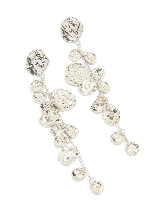 Silver Organic Petal Drop Earrings sold by lovisa