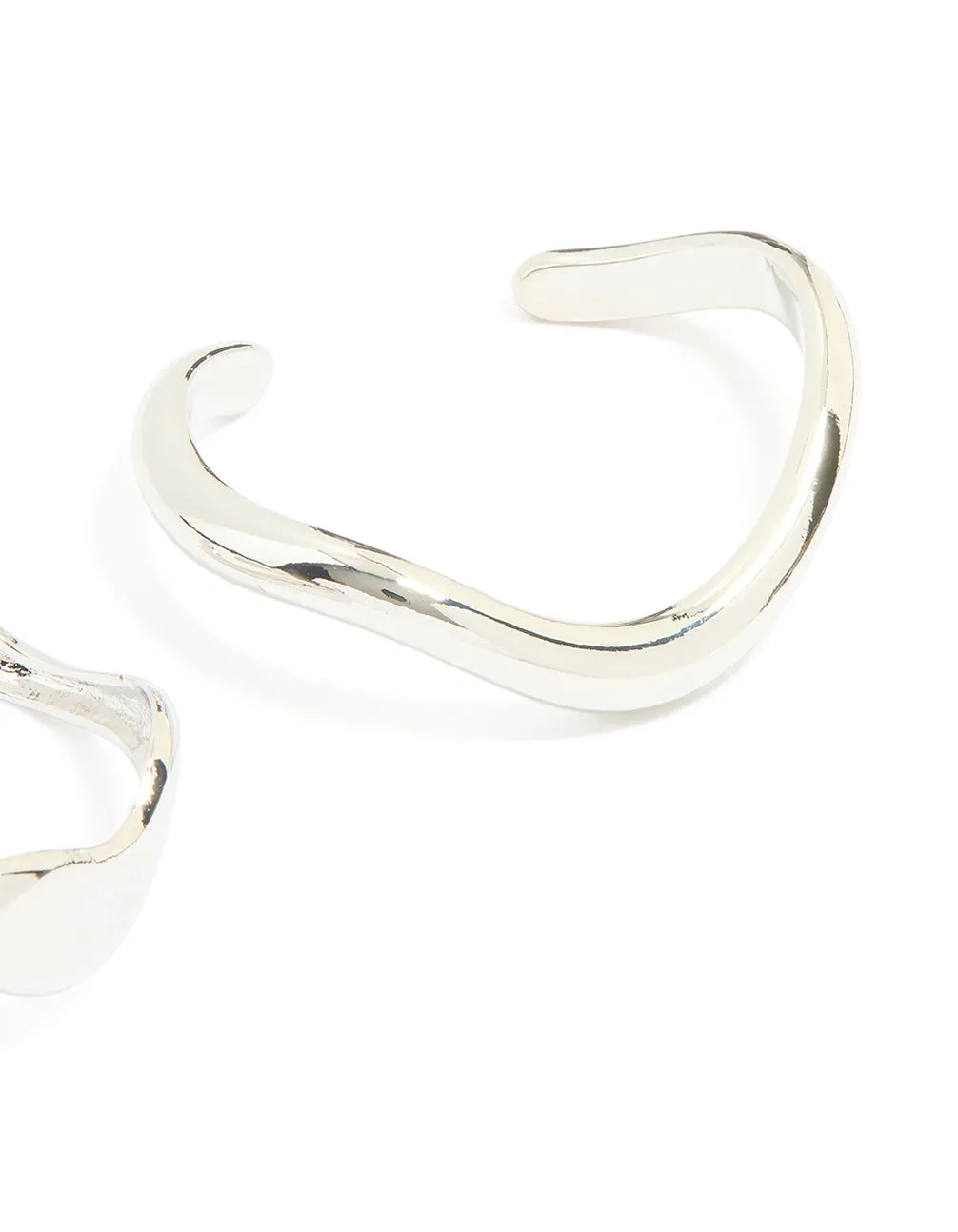 Silver Organic Small Wave Wrist Cuffs 2-Pack sold by lovisa product image thumbnail 3