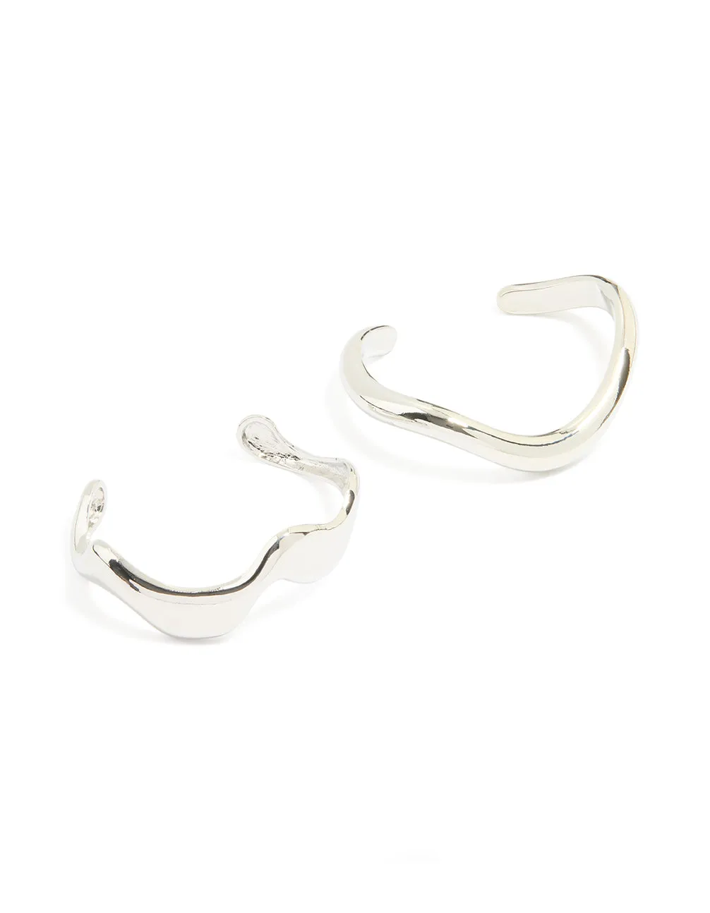 Silver Organic Small Wave Wrist Cuffs 2-Pack sold by lovisa