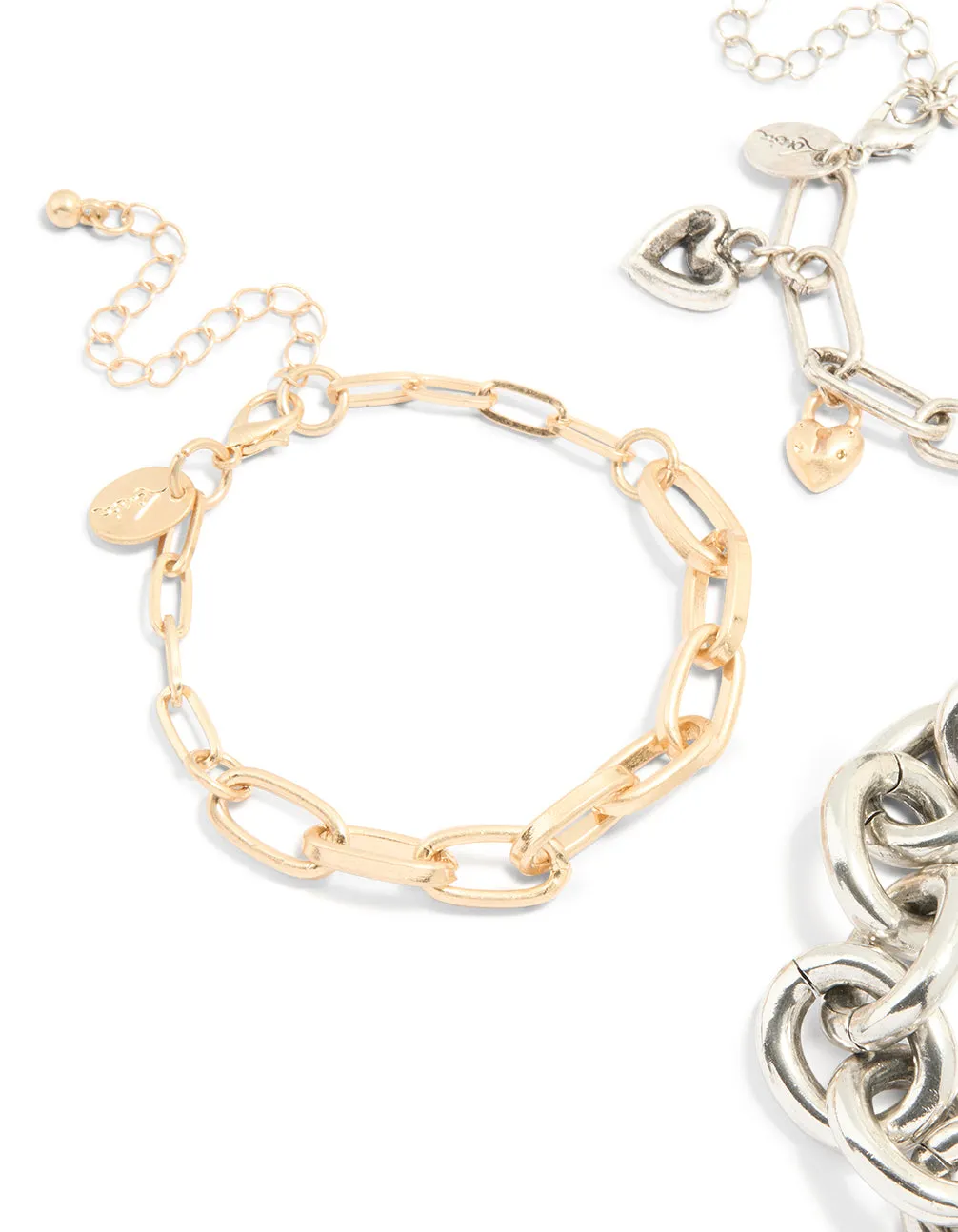 Mixed Metal Chain & Charm Bracelets 3-Pack sold by lovisa product image thumbnail 2
