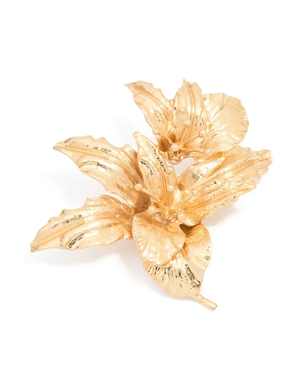 Gold Tropical Floral Brooch sold by lovisa