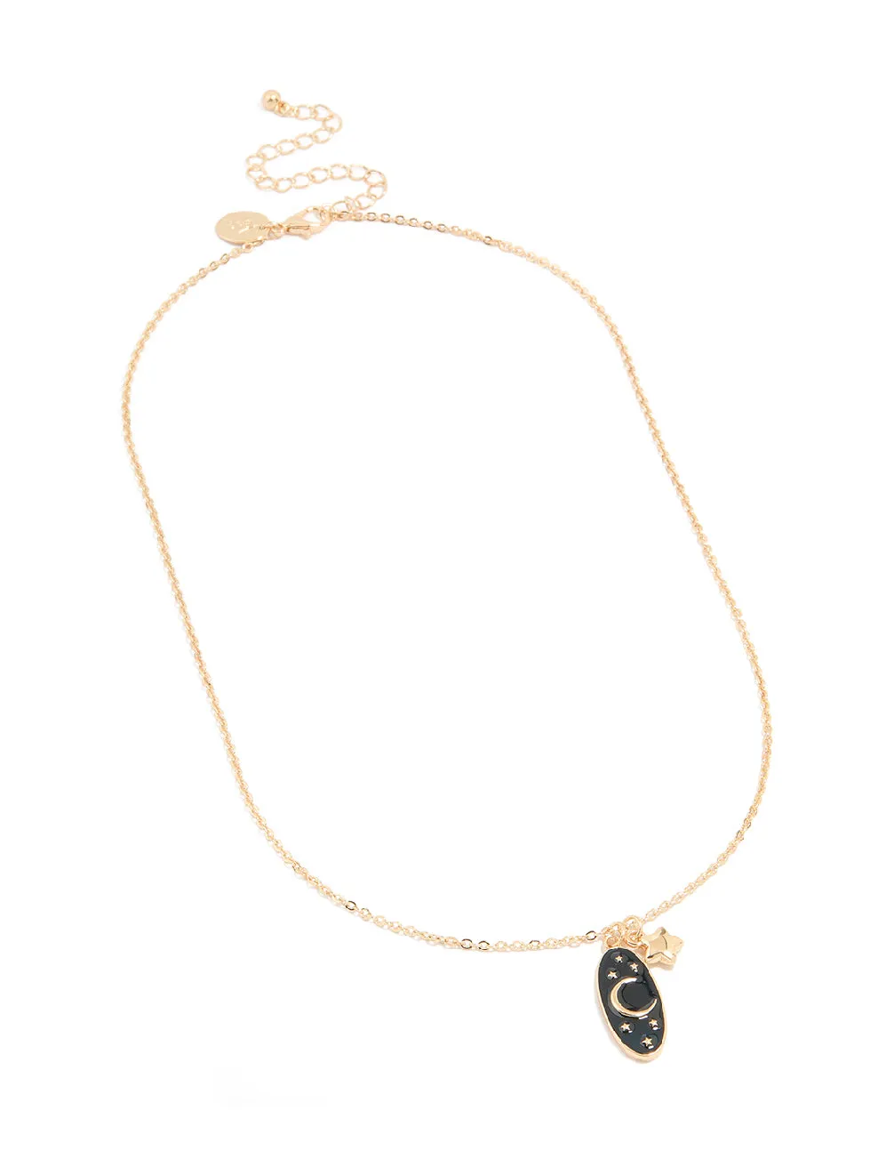 Gold Dark Blue Enamel Moon & Star Necklace sold by lovisa product image thumbnail 2