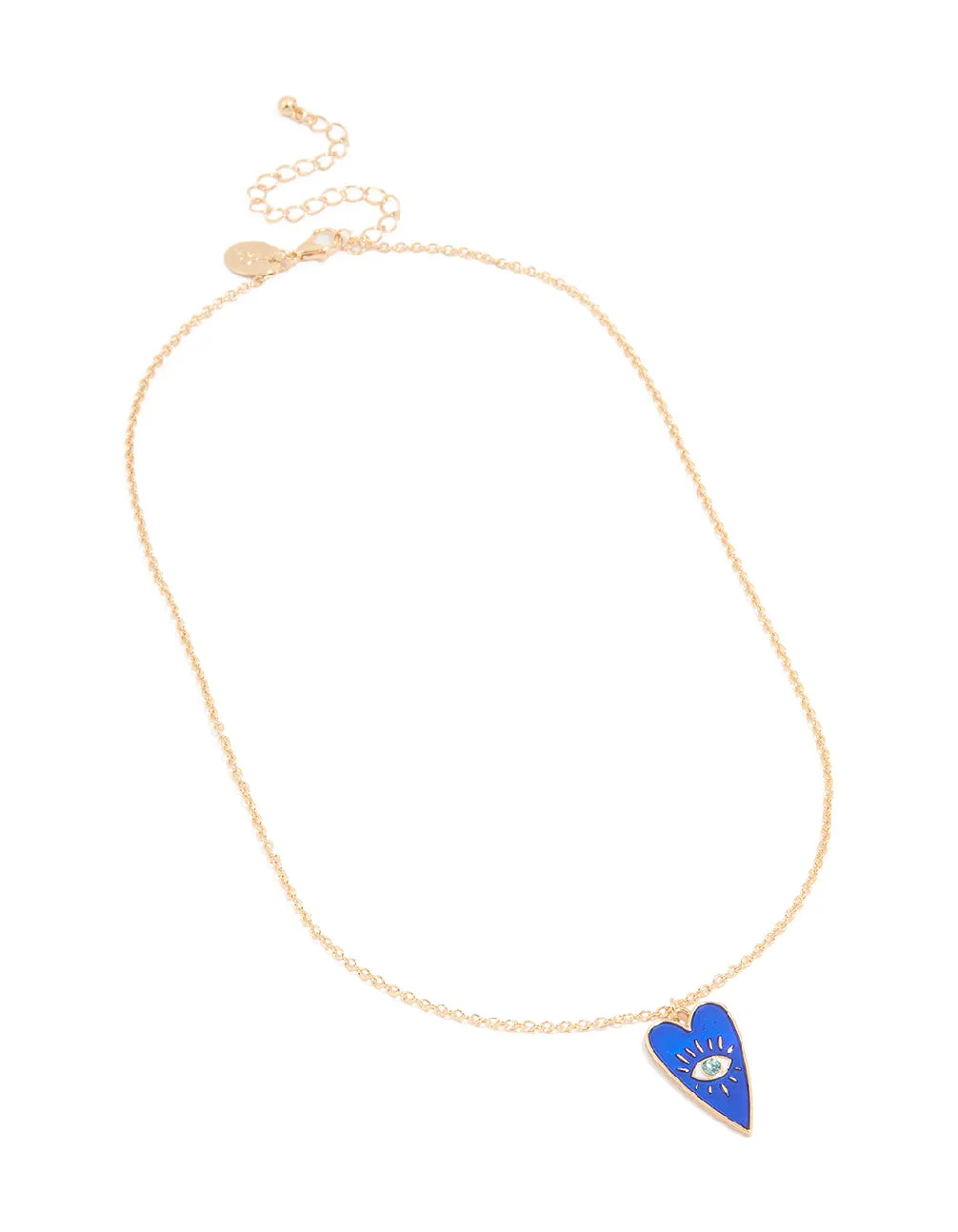 Gold Blue Enamel Heart Evil Eye Necklace sold by lovisa product image thumbnail 2