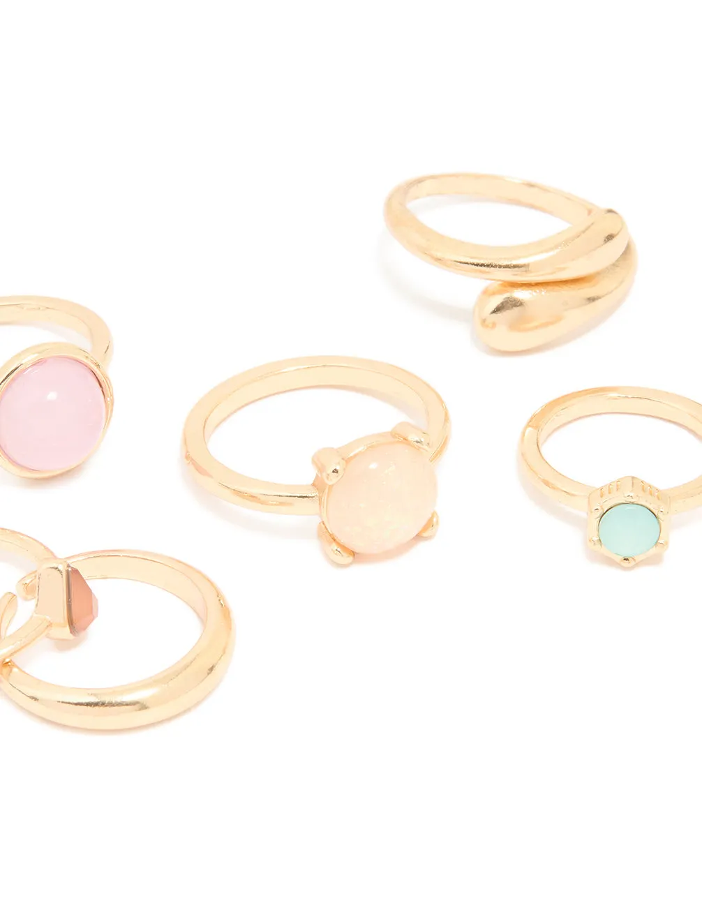 Gold Mixed Stone Rings 6-Pack sold by lovisa product image thumbnail 2